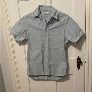 Taylor Stitch Men's Light Blue Short Sleeve Oxford 38
